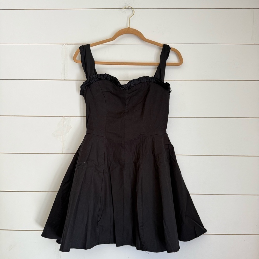 NWOT Free People midnight magic mini skater dress in black - Picture 5 of 13